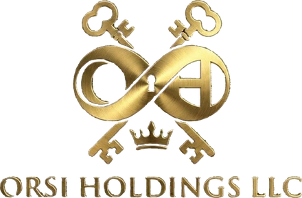 Orsi Holdings LLC logo: gold crossed keys, OH monogram and crown